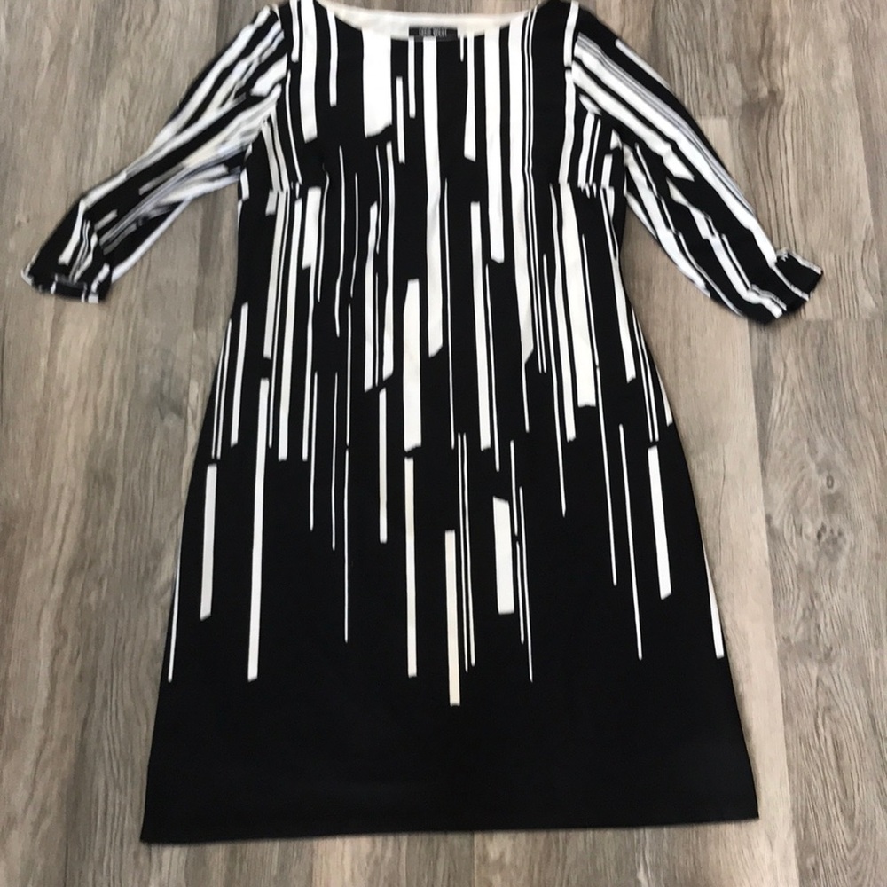 Black and white dress.